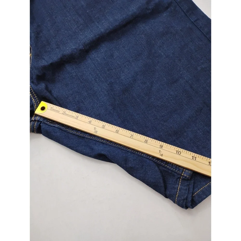 Levis 569 Jean Shorts Mens 48 Blue Dark Wash Denim Baggy Fit Jorts 11in inseam